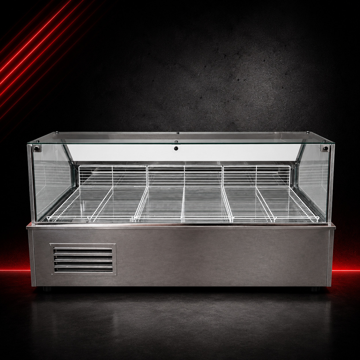 Batea vidrio Cubo Acero 2 mts
